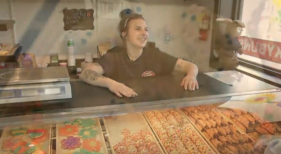 Michelle Faragalli , manager of Traub's Bakery in Prospect Park.