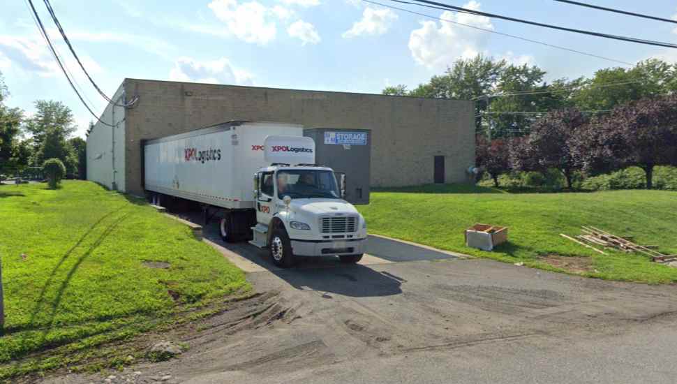 building with truck