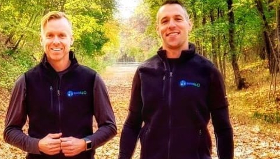Eric Bartosz and friend working out