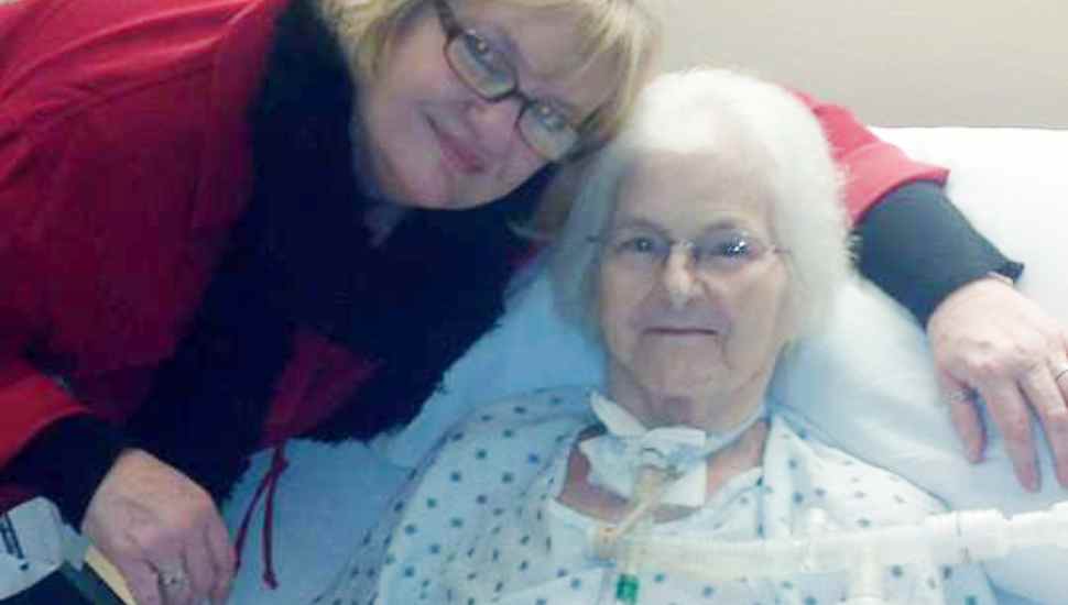 woman in hospital bed