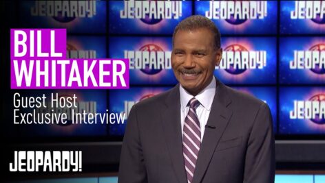 Bill Whitaker appearing as a guest host on 'Jeopardy!'