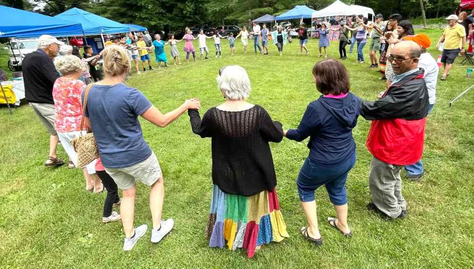 Native American Festival Educated Junior ‘Hunters’ on Felling Hula Hoops with Corncobs