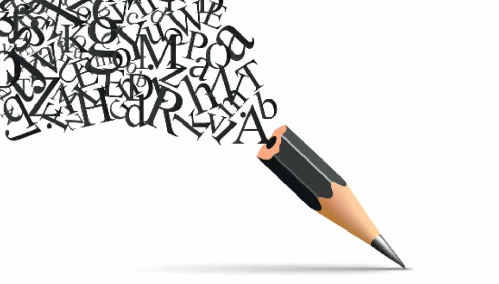 pencil spewing letters