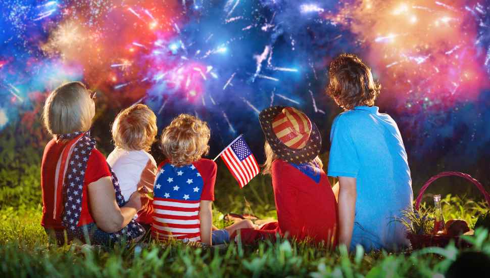 red white blue kids