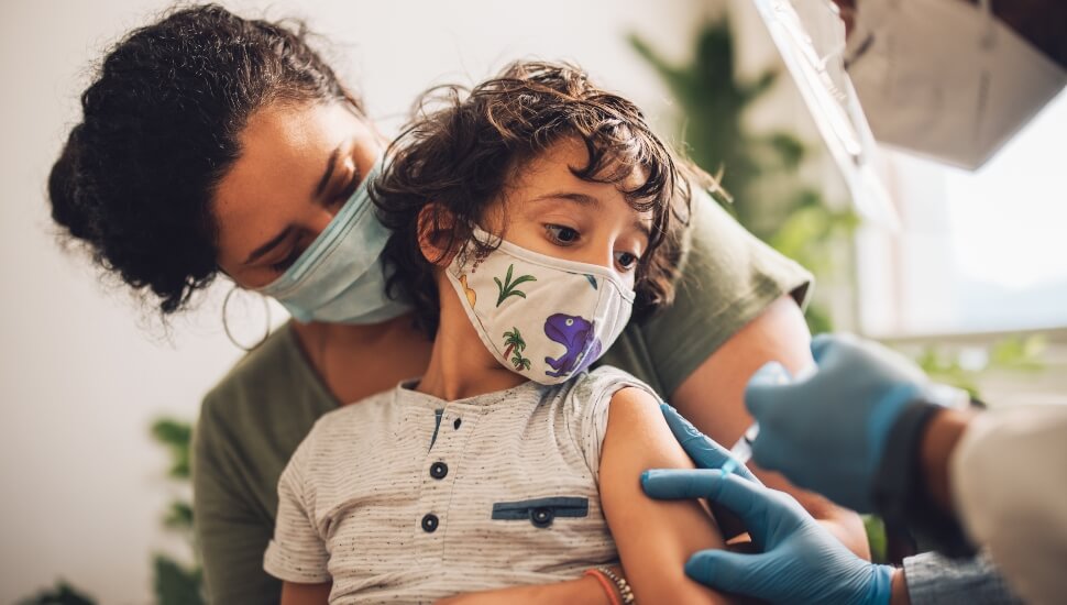 Child being vaccinated