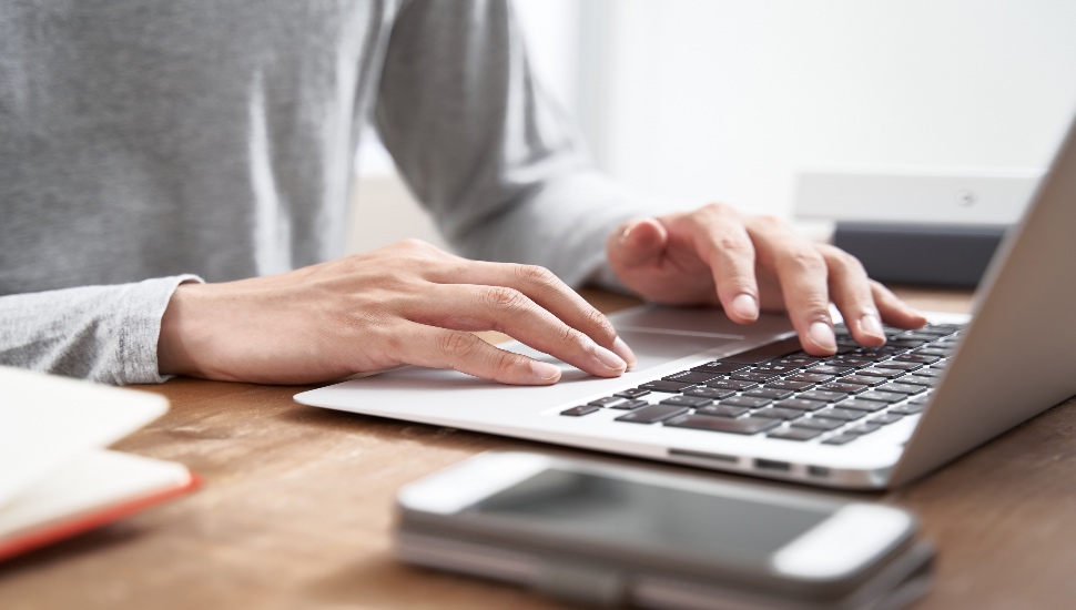person typing