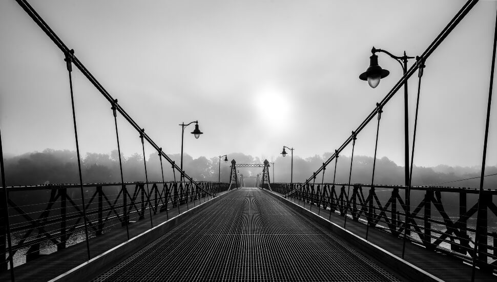 Riegelsville Bridge; early morning fog