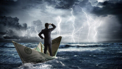 Man weathering a Stormy Economy