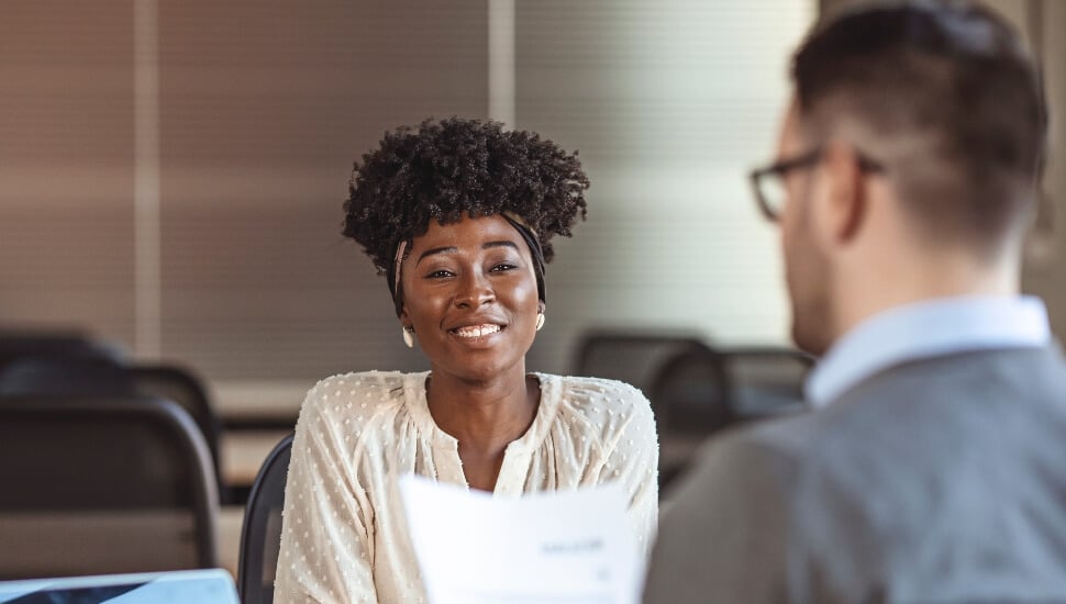 Young Woman in a job interview