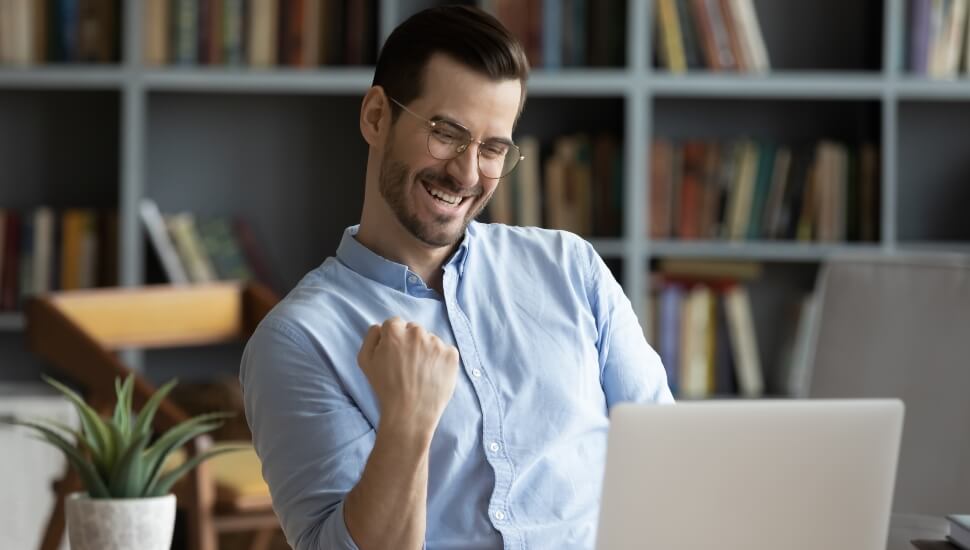 Happy Man who just received a job offer