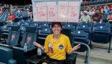 Samantha DiMarco, a popcorn vendor at Citizen Bank Park