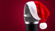 santa hat on mic