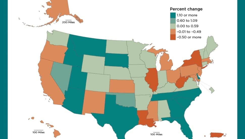 This U.S. Census map shows which states gained and lost population.