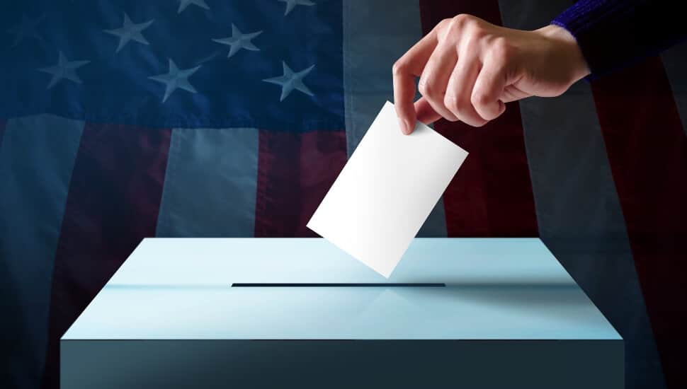 Casting a vote in a Ballot Box