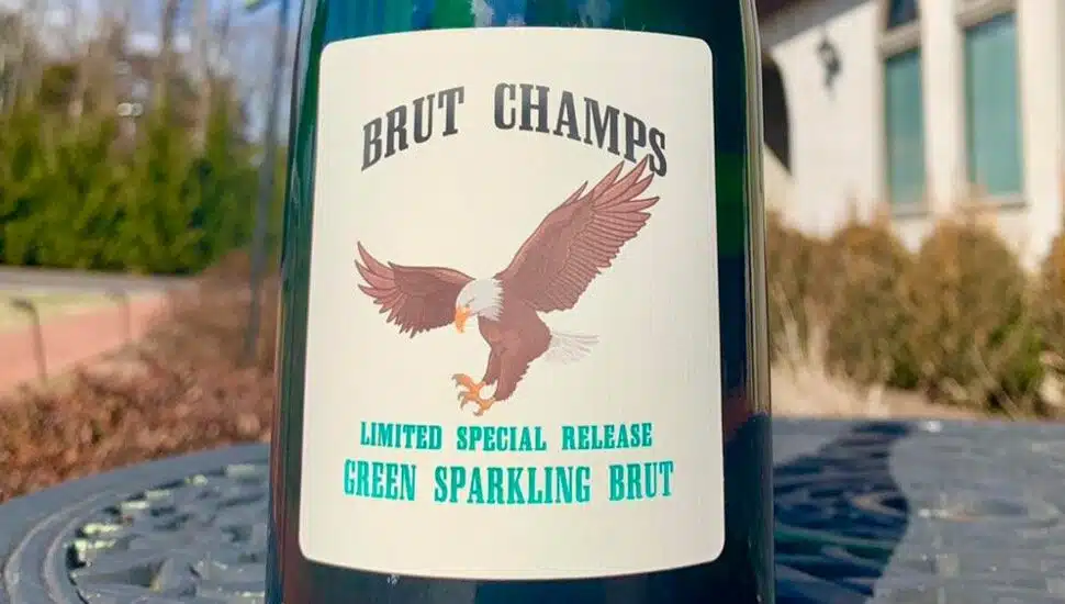 Buckingham-Based Winery Debuts Green Sparkling Wine to Celebrate the Eagles