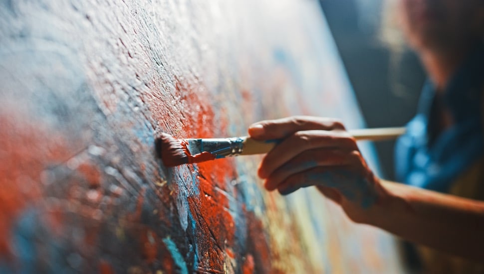 A person painting