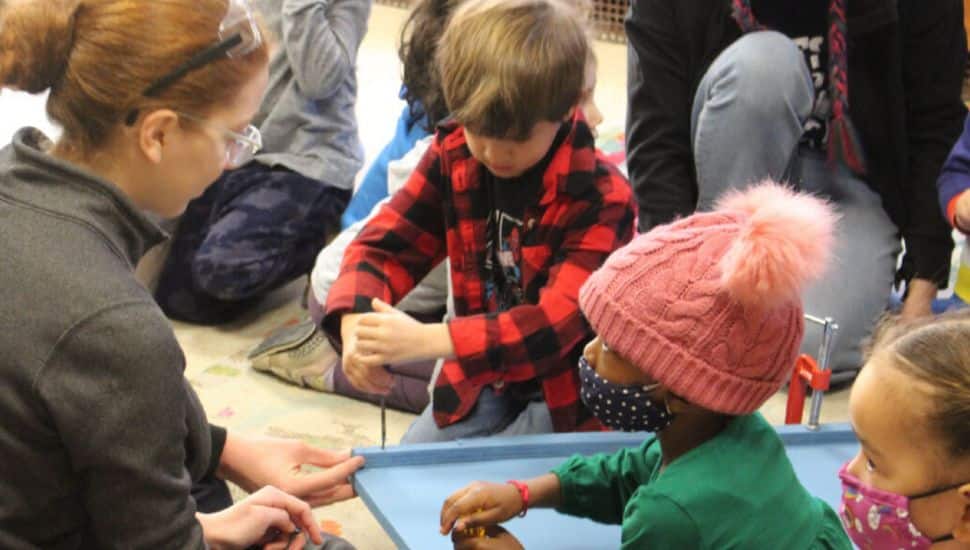 students preparing to use a ramp from the AFS Roobotics Club