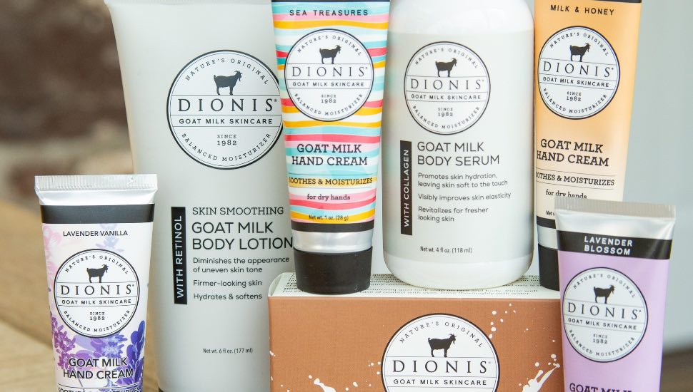 A selection of products from Dionis Goat Milk Skincare