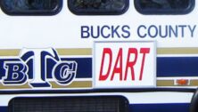 The side of a Bucks County DART bus.