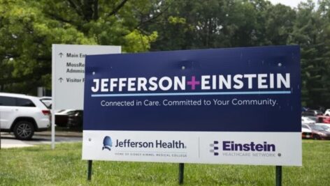 A sign for Jefferson Health