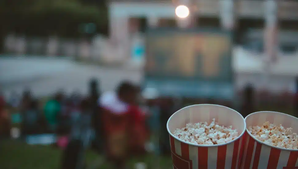 An outdoor movie theater