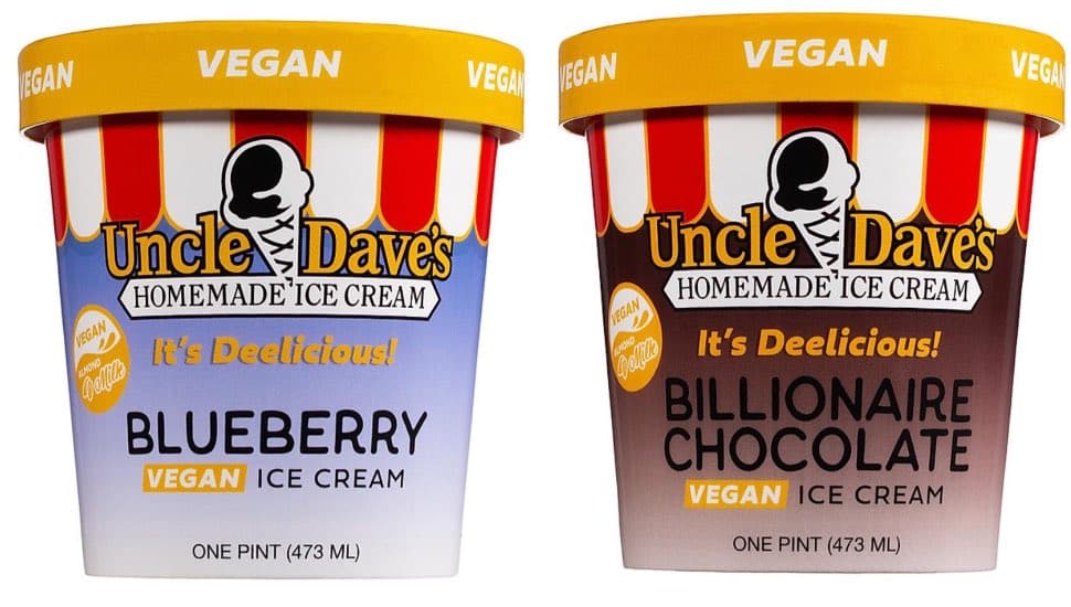 Two pints of Uncle Dave's ice cream