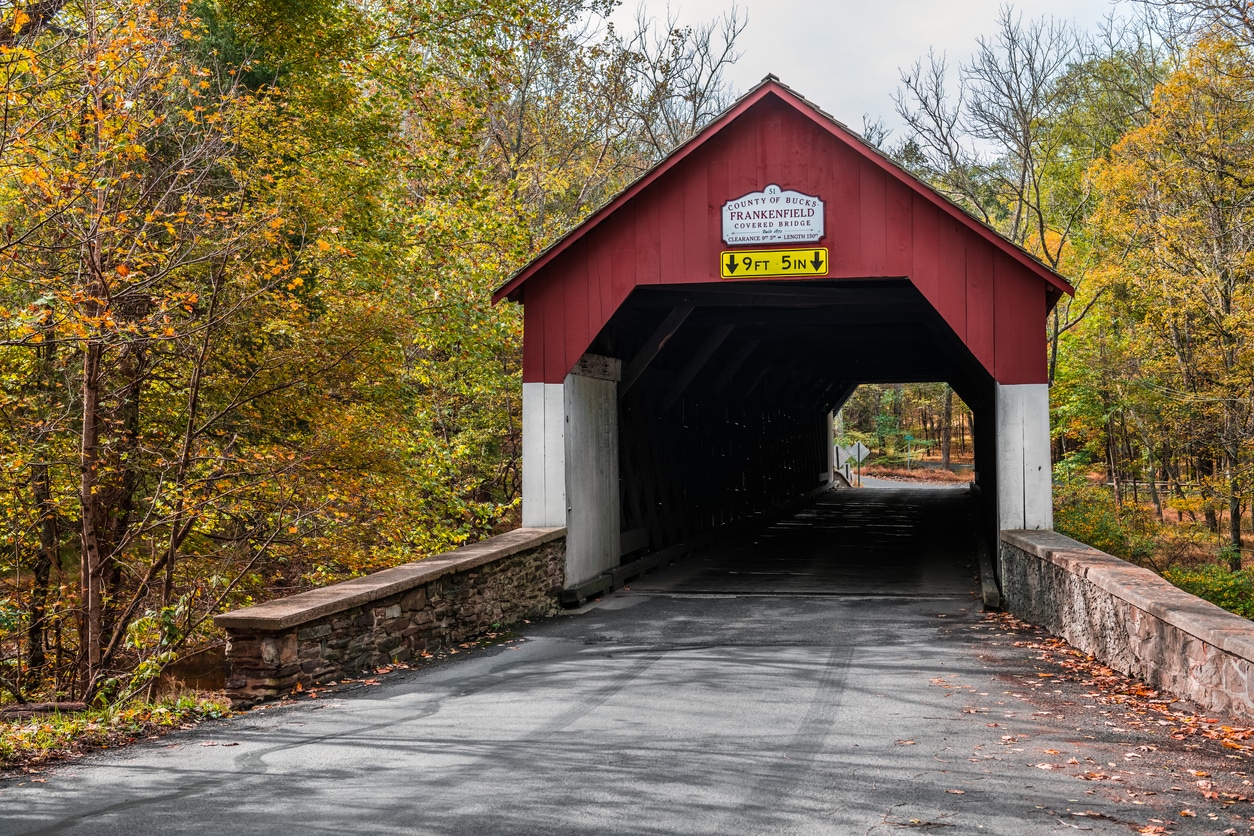 The Frankenfield Covered Bridge in Erwinna