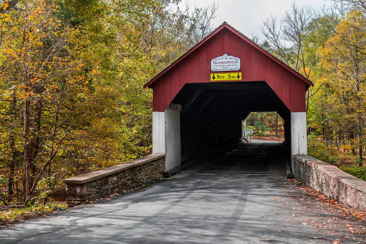 The Frankenfield Covered Bridge in Erwinna