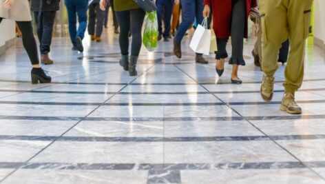 People walking in a mall