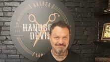 Bam Margera inside Handsome Devil Barber Lounge
