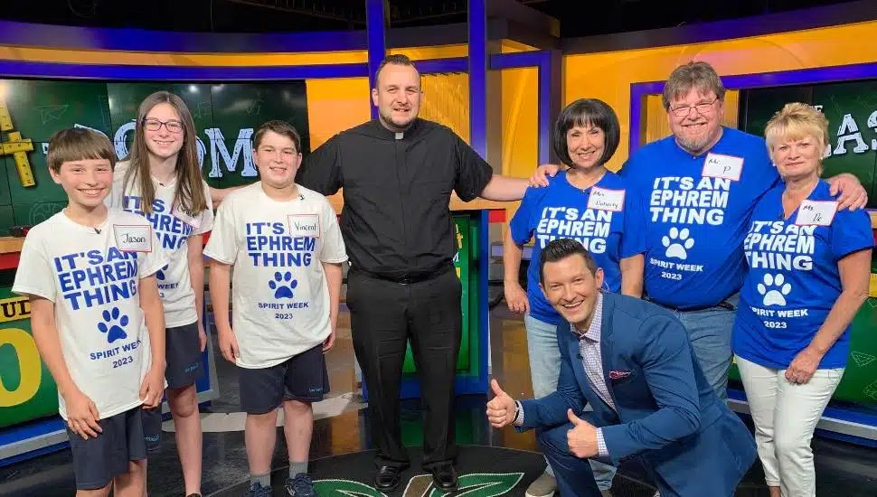 Students and staff at the game show