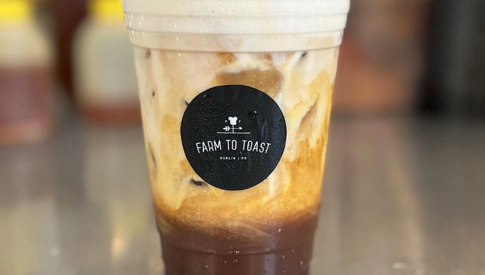 A cup of cold brew coffee from Rise and Grind Cafe