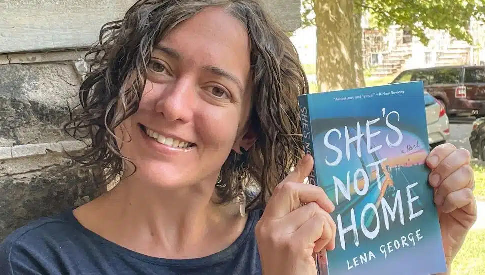 Jaclyn Paul (pen name Lena George) with her new book