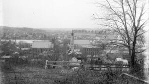A black and white picture of Lambertville
