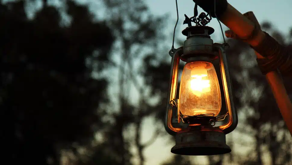 A lantern in the late afternoon