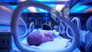 A baby in an incubator