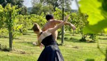 Dancers from the Roxey Valley Company in a vineyard