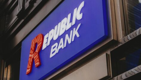 A sign for a Republic First bank
