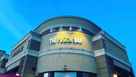 The exterior of The Fusion Bar in Warringotn