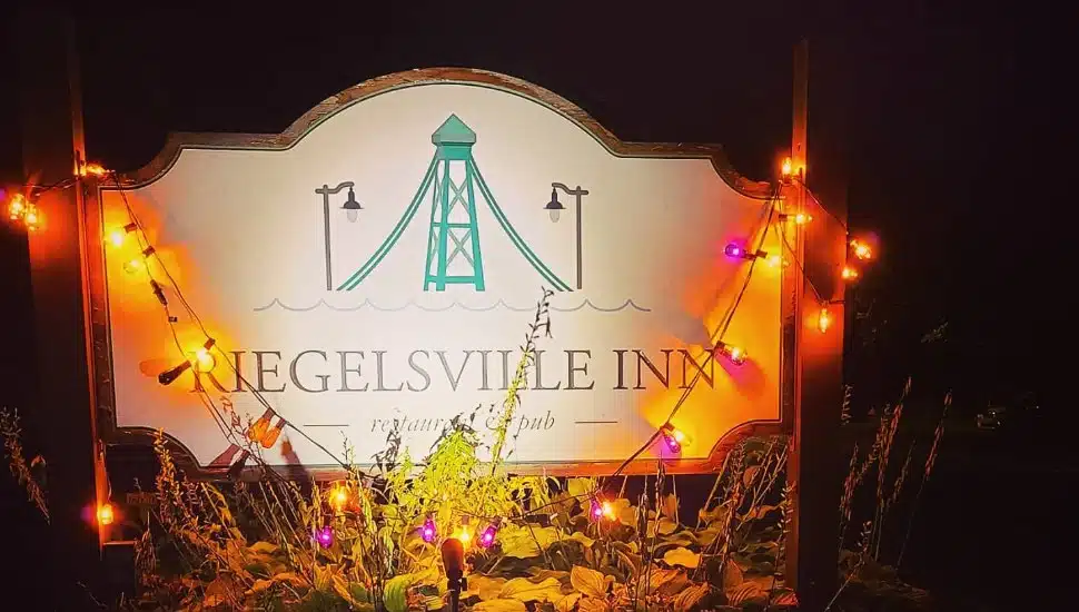 The sign for The Riegelsville Inn