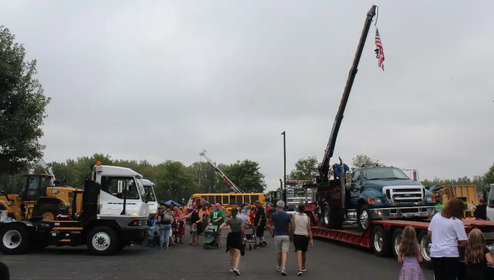 Several trucks at the "Touch a Truck" event