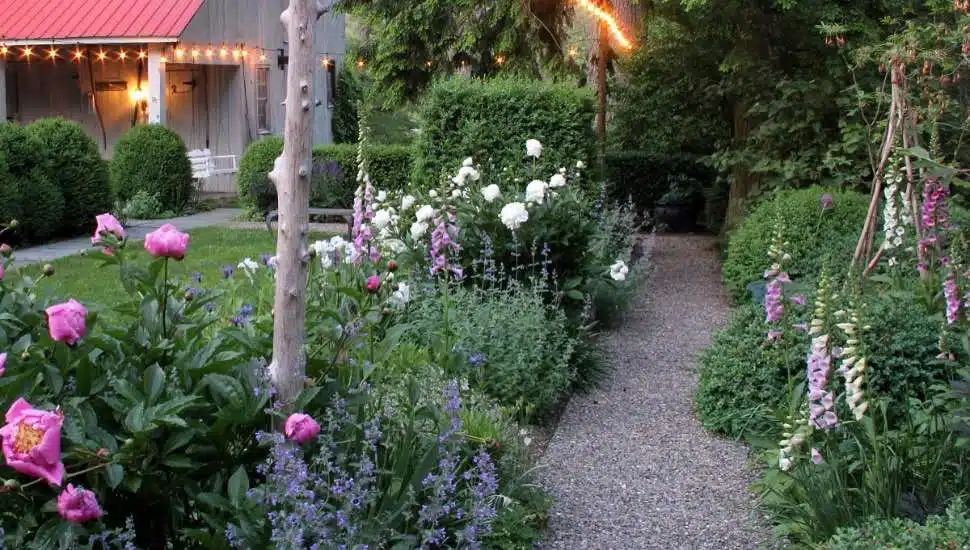 An outdoor garden landscape made by Walter's Nursery