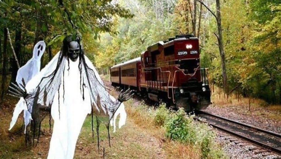 New Hope Railroad, scarecrow, spooky Halloween