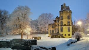 Fonthill Castle in winter