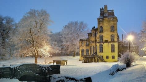 Fonthill Castle in winter