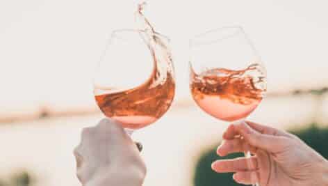 Sparking pink wine
