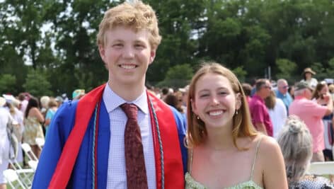 Connor Boyle and sister Mackenzie at his high school graduation from Central Bucks East
