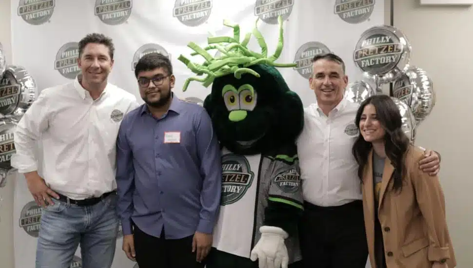 Jaigirdar and team at Philly Pretzel Factory