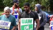 Members of UAW Local 2177 and supporters on strike.