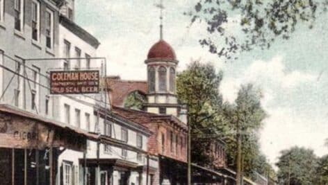 illustration of historic bristol street and storefronts